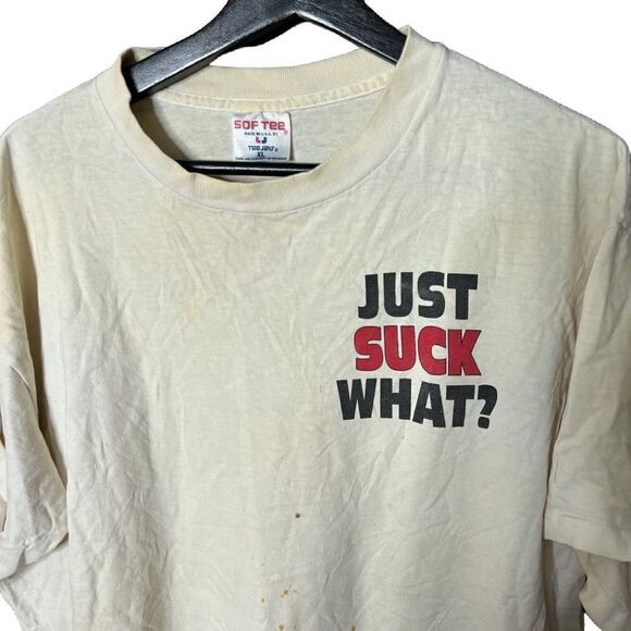 VTG Sof Tee Just Suck What T Shirt USA XL - Picture 2 of 6